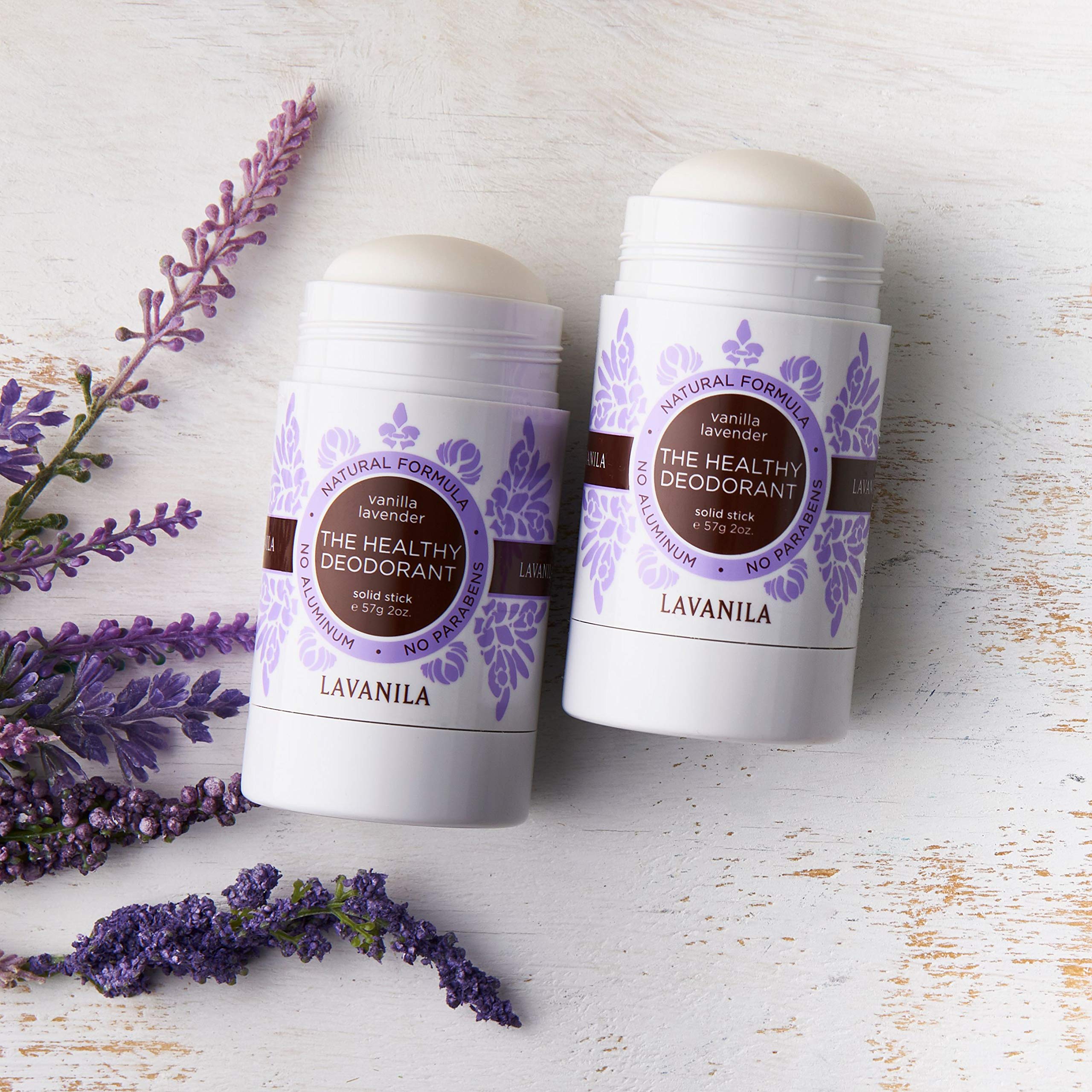 Lavanila Vanilla Lavender deodorant application demonstrates smooth glide.