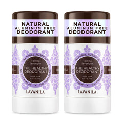 Lavanila Vanilla Lavender deodorant bottle offers long-lasting freshness.
