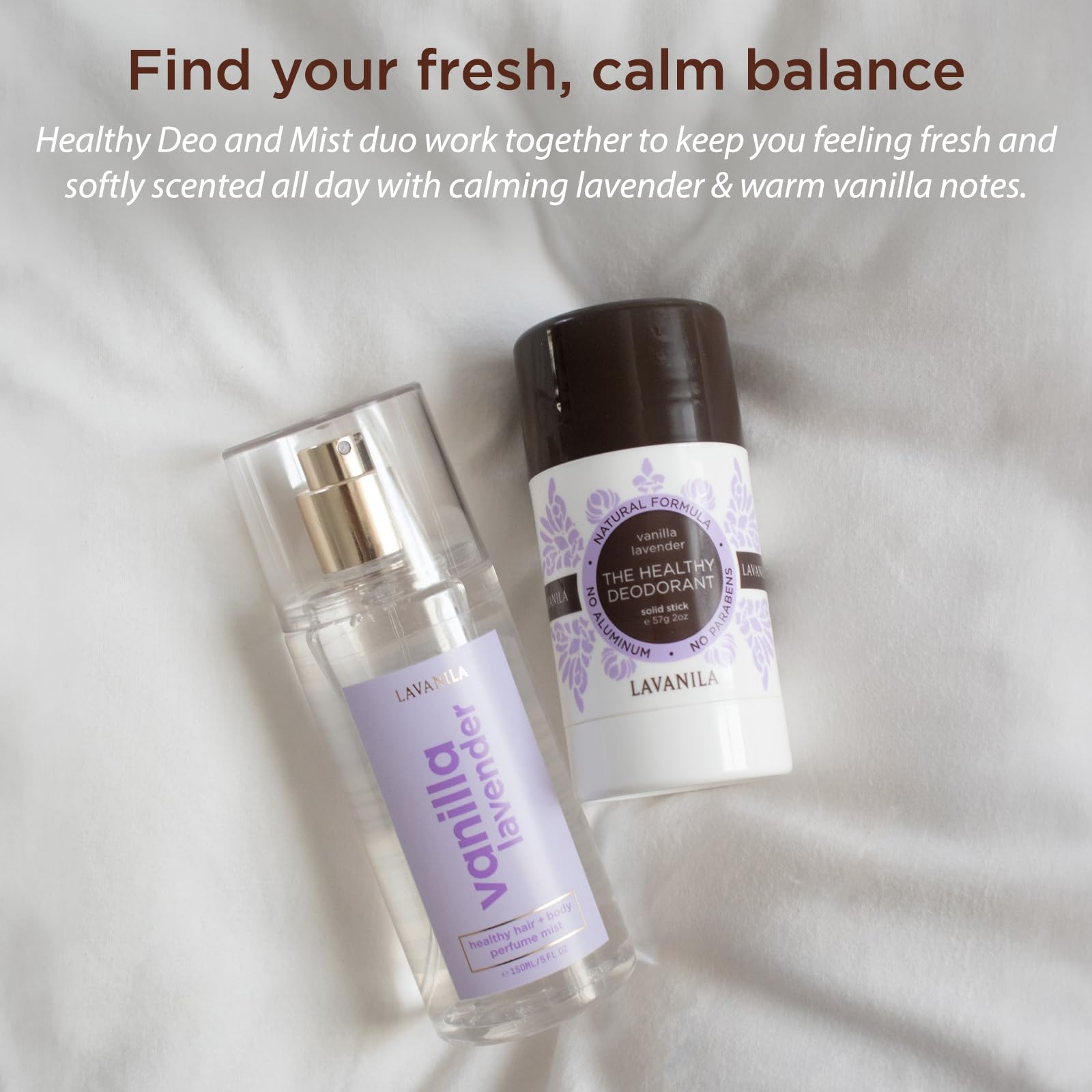 Made in USA Lavanila Vanilla Lavender deodorant shown.