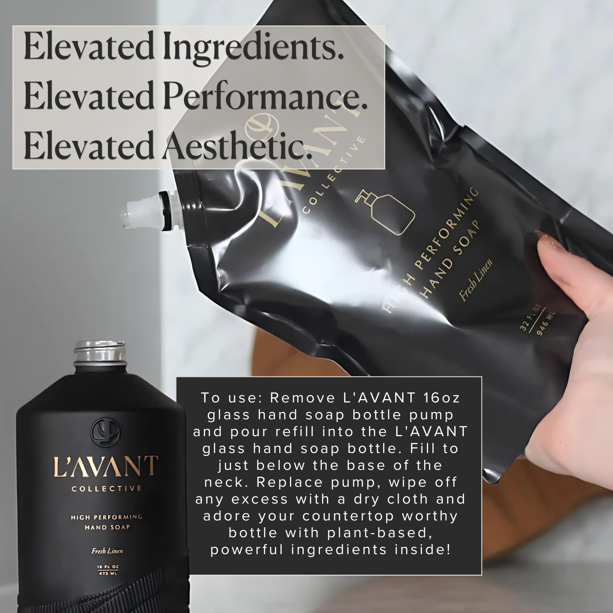 L'AVANT Collective 32 oz refill pouch reduces plastic waste