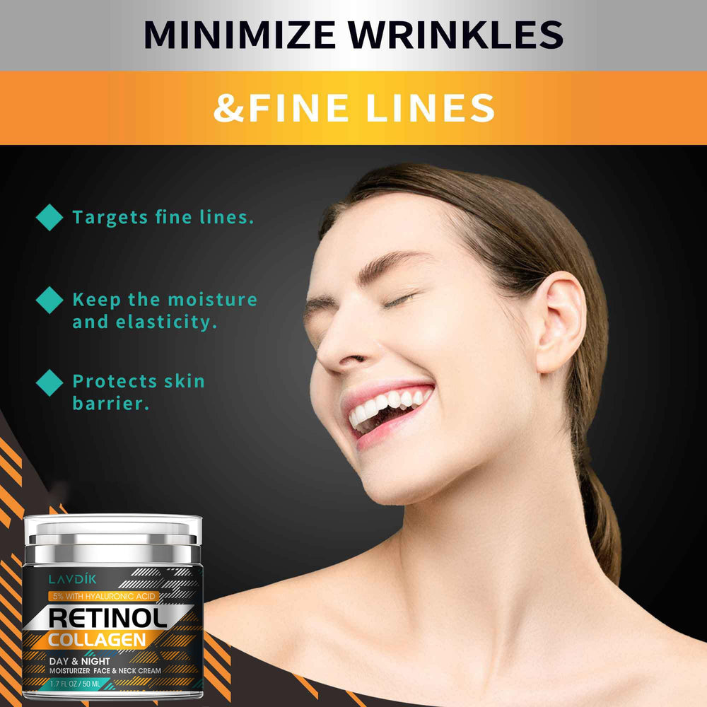 Lavdik crema retinol para cuello, mejora elasticidad y reduce apariencia de líneas.