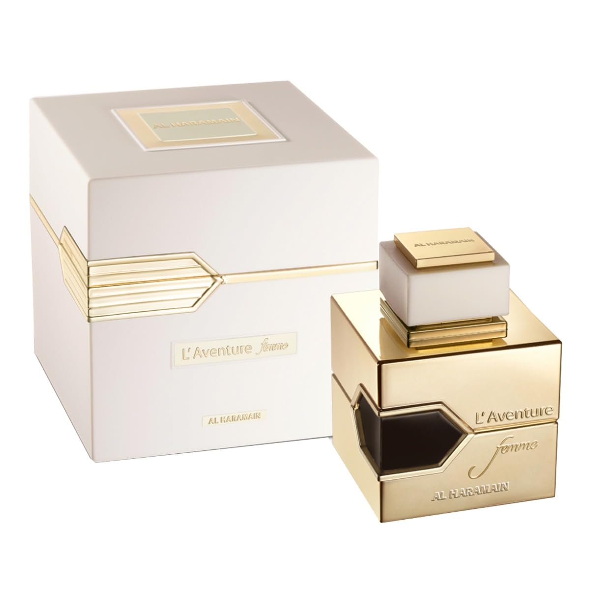 L'aventure complete set image conveys product, cap, and packaging as a premium gift.