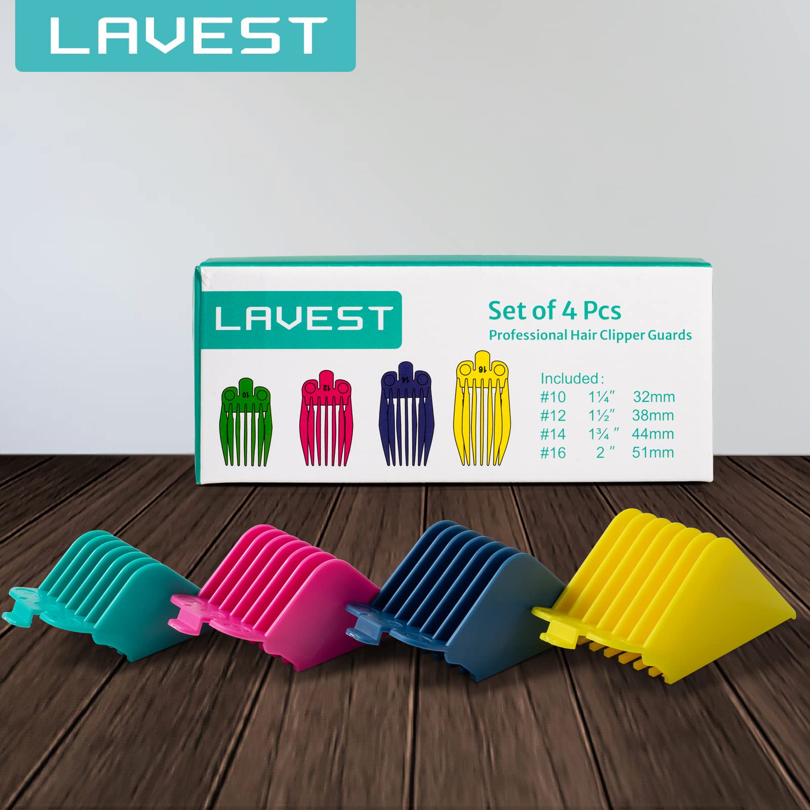 LAVEST four-guard pack compatible with many Wahl clippers