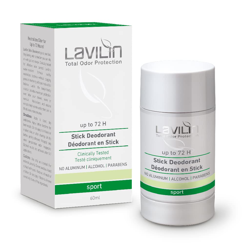 Lavilin Sport Stick desodorante sin aluminio, protección duradera para el día.