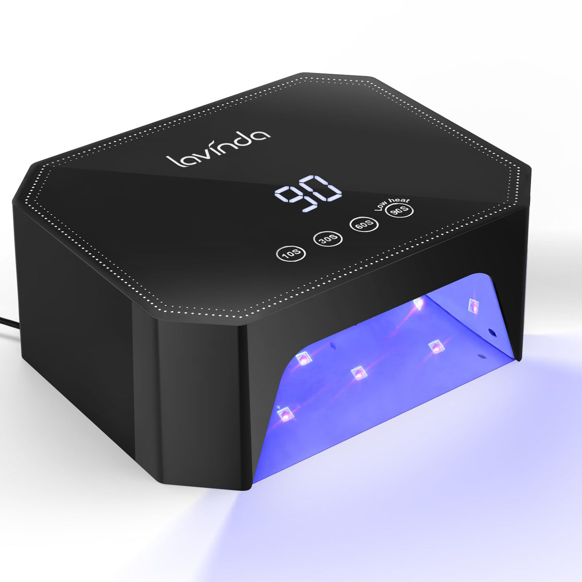 Lavinda 54W UV LED nail lamp front view for at-home curing