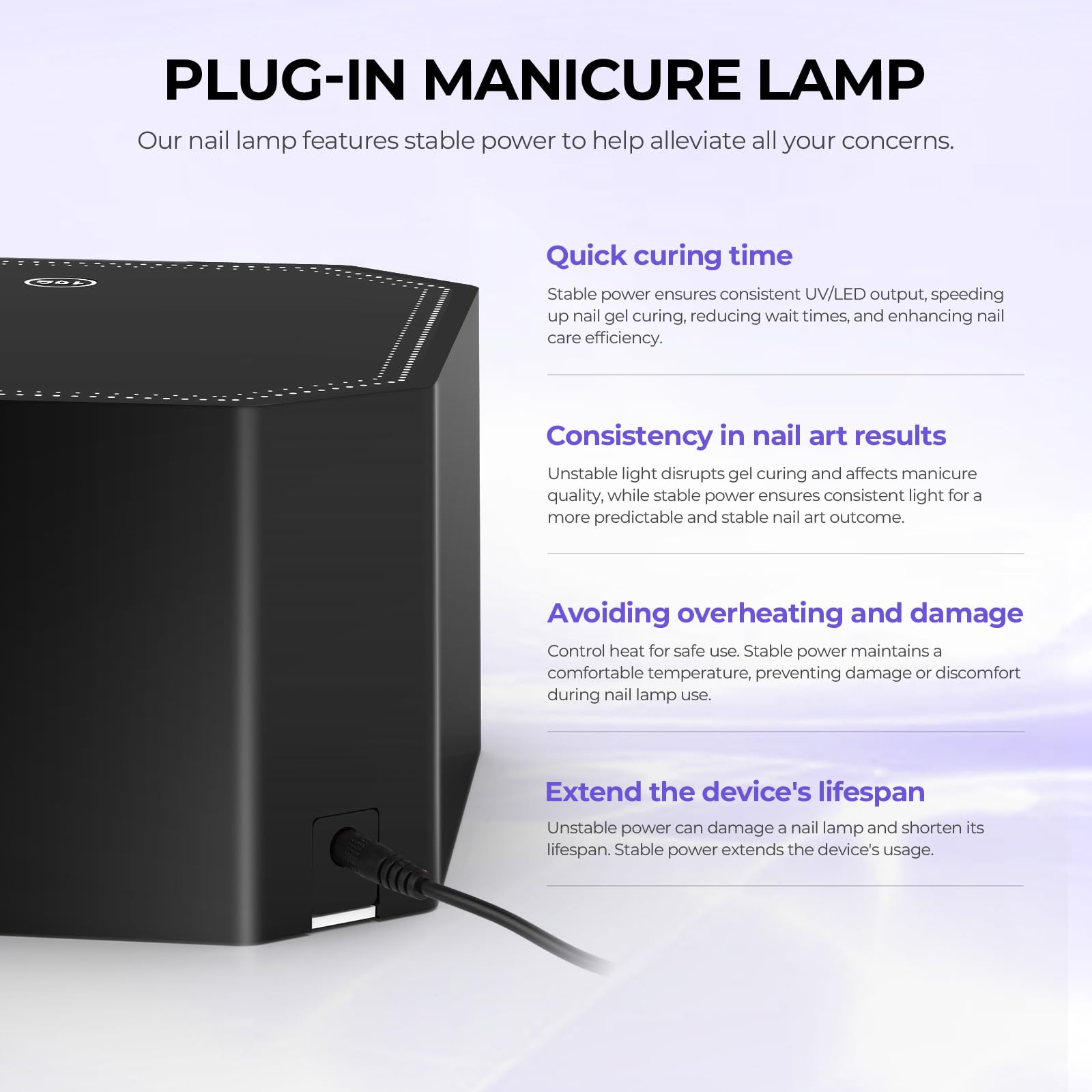 Lavinda 54W UV LED lamp with large curing space