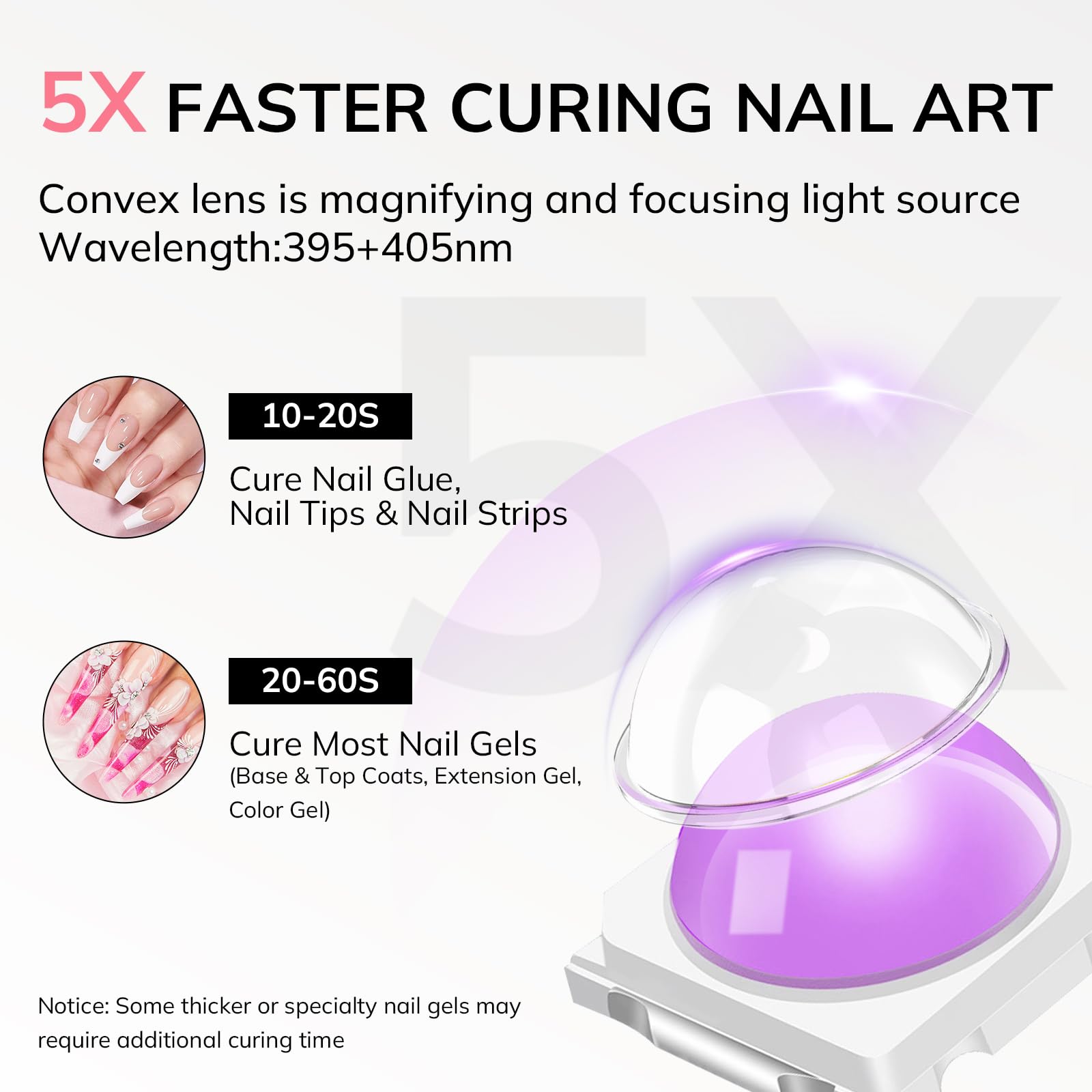 Lavinda mini nail lamp from the side view shows cordless portability for on-the-go nails.