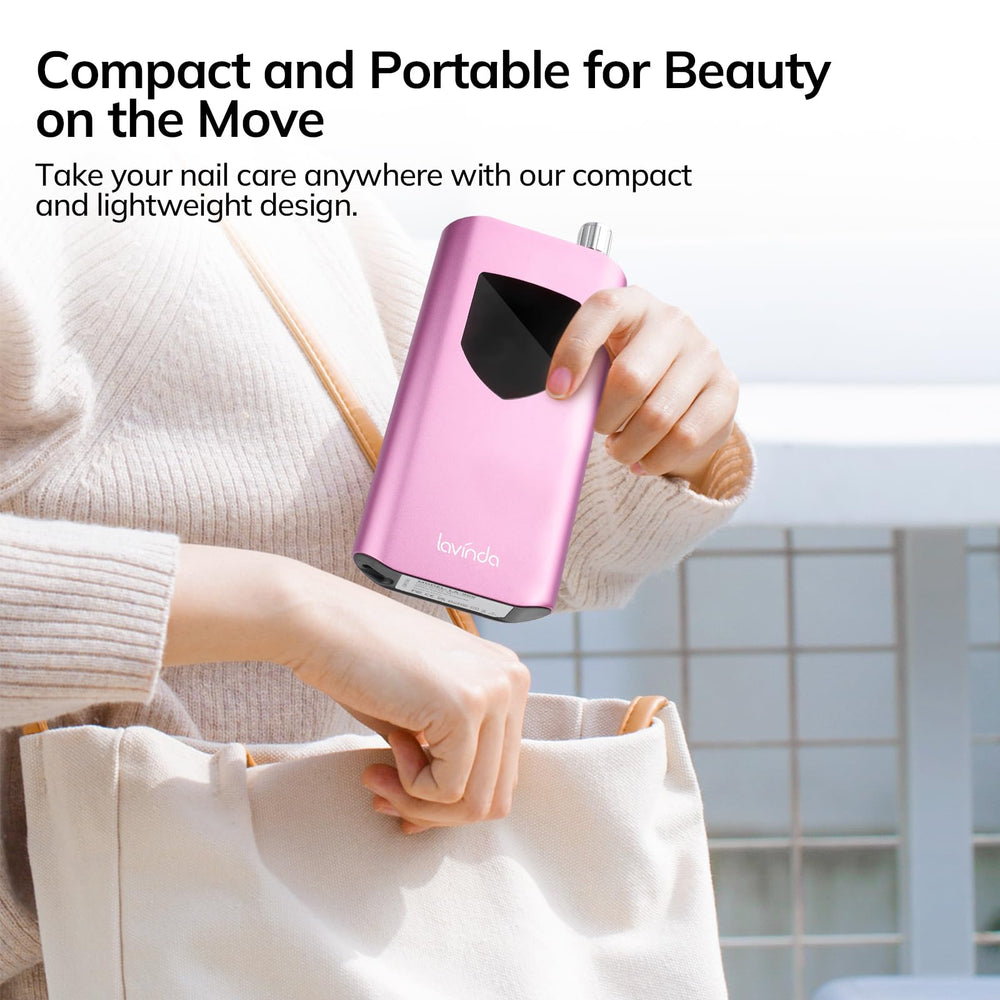 Lavinda travel-friendly design fits in a bag.