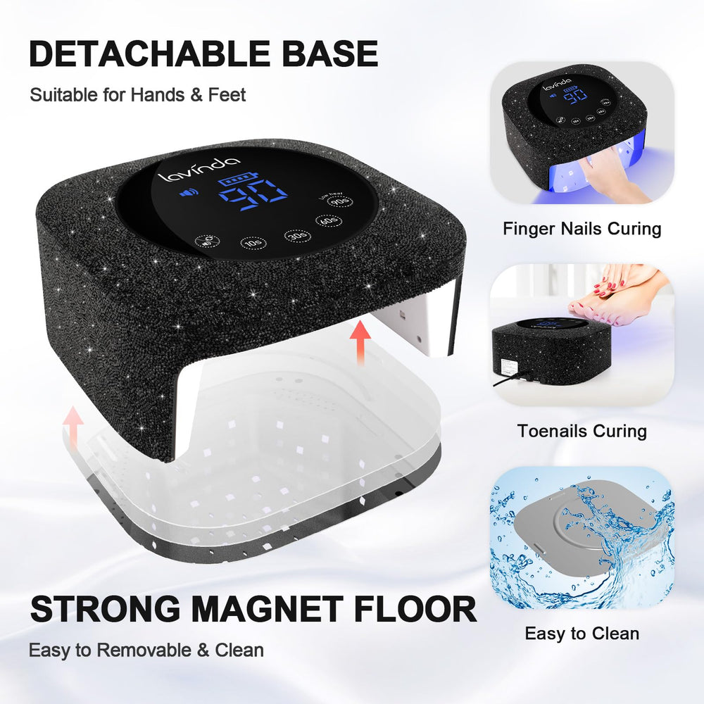 Lavinda Nail Lamp rechargeable battery enables hours of cordless use