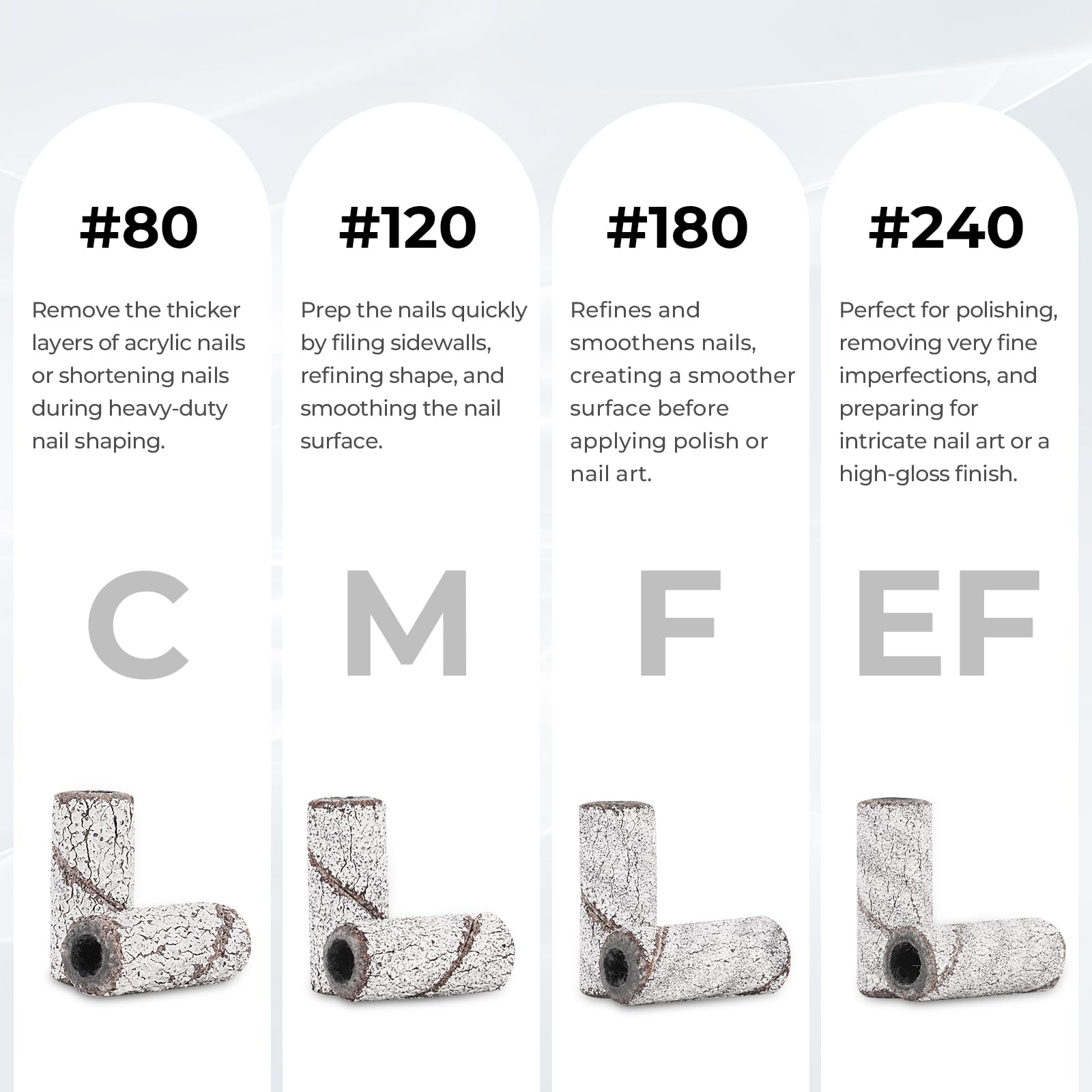 Lavinda sanding bands zebra pattern 180 grit for shaping and deburring delicate areas.