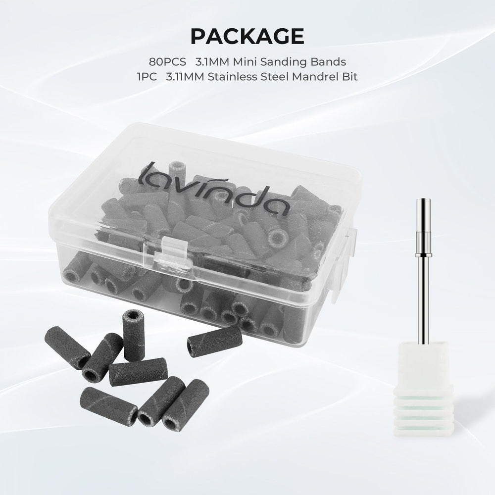 Lavinda professional-grade sanding bands suitable for nail salons and studios.