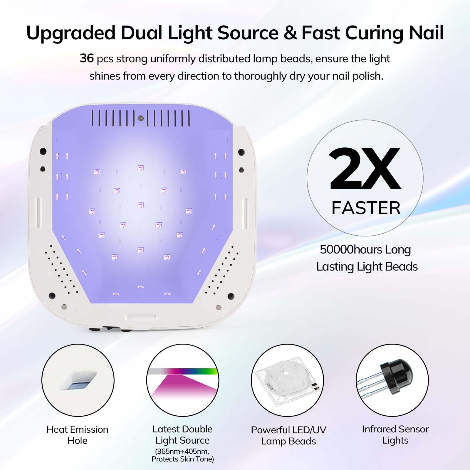 Lavinda UV LED Nail Lamp detachable base for easy cleaning.
