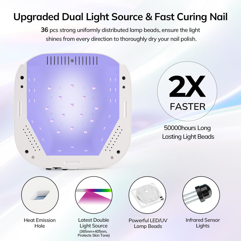 Lavinda UV LED Nail Lamp detachable base for easy cleaning.