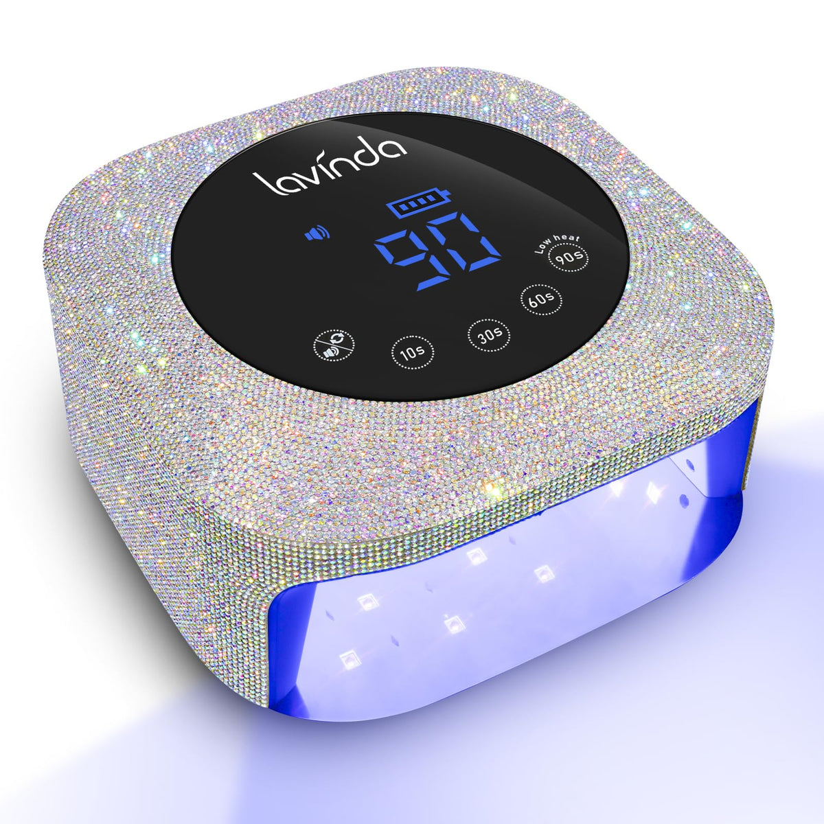 Lavinda UV LED Nail Lamp front view highlights compact design for home or salon use.