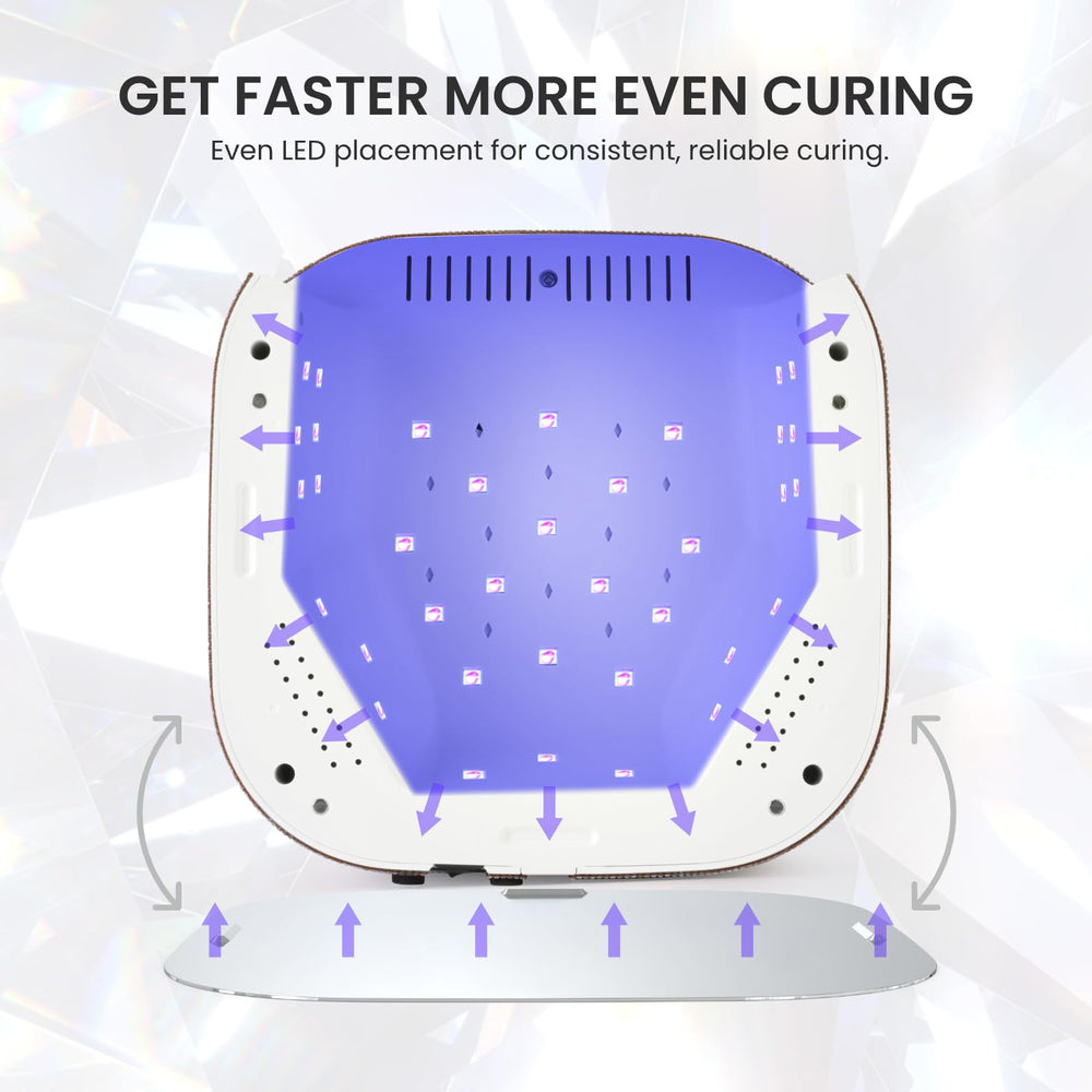 Lavinda UV LED Nail Lamp large curing space fits five nails at once.