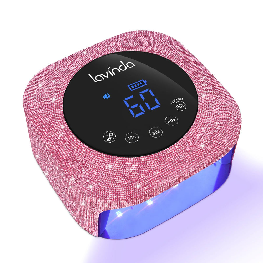 Lavinda UV nail lamp front view for quick gel cures with cordless convenience