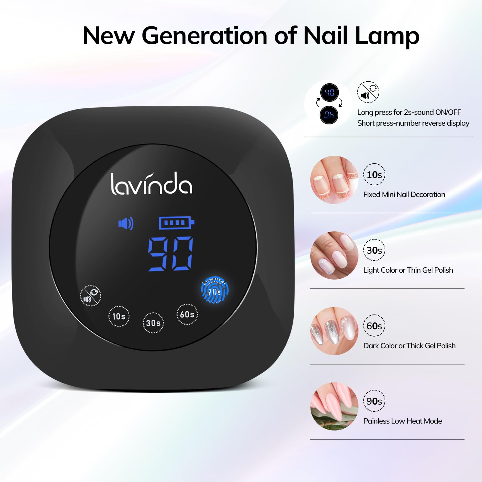 Lavinda UV lamp interior beads delivering even curing from all sides.