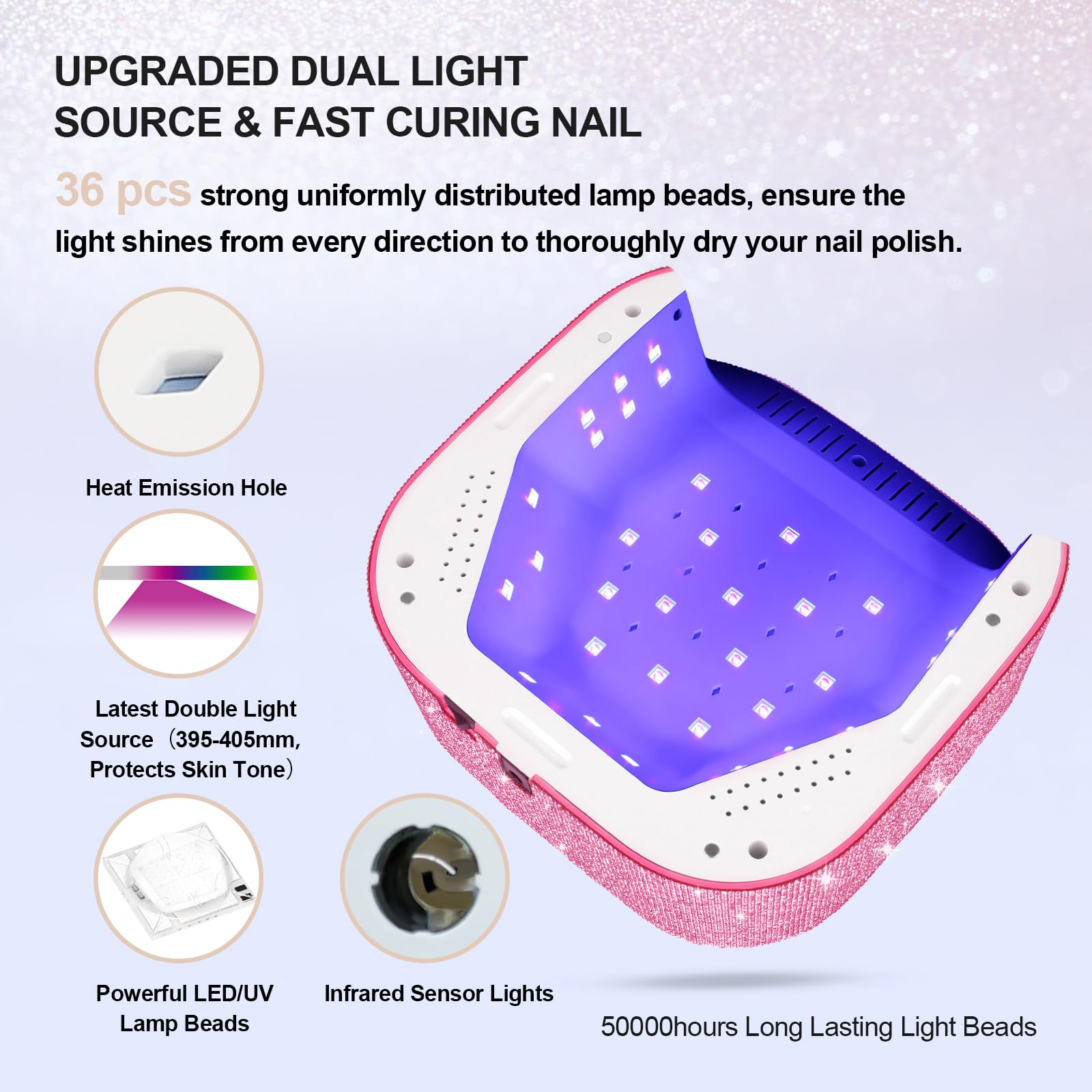 Lavinda UV nail lamp with LCD display for precise timer control