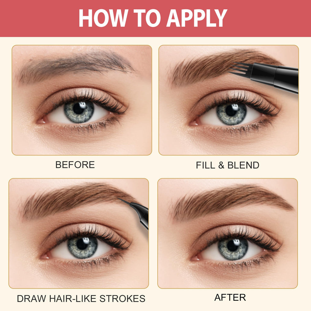 LAVONE Dark brown shade matches and defines hair-like brows.