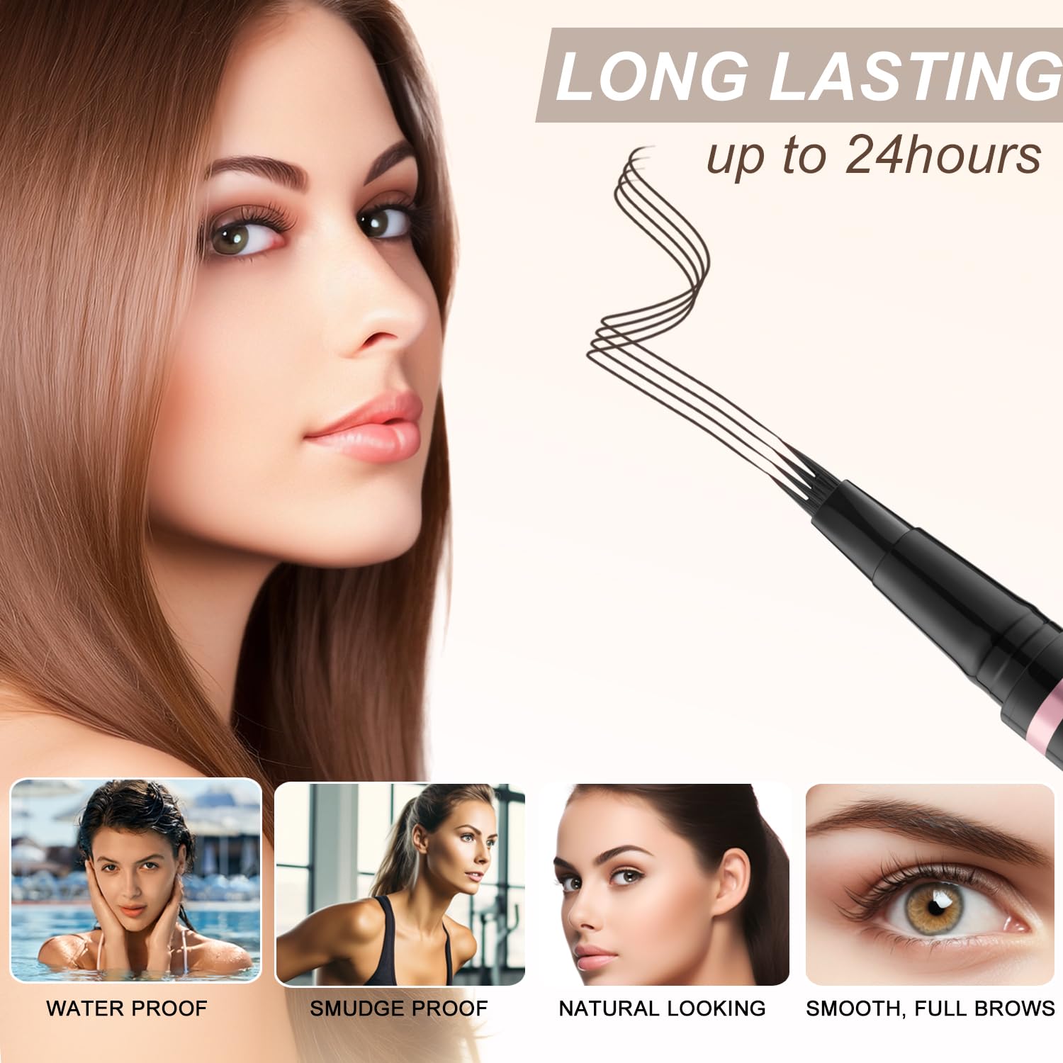 LAVONE delineador cejas líquido facilita delineado preciso.