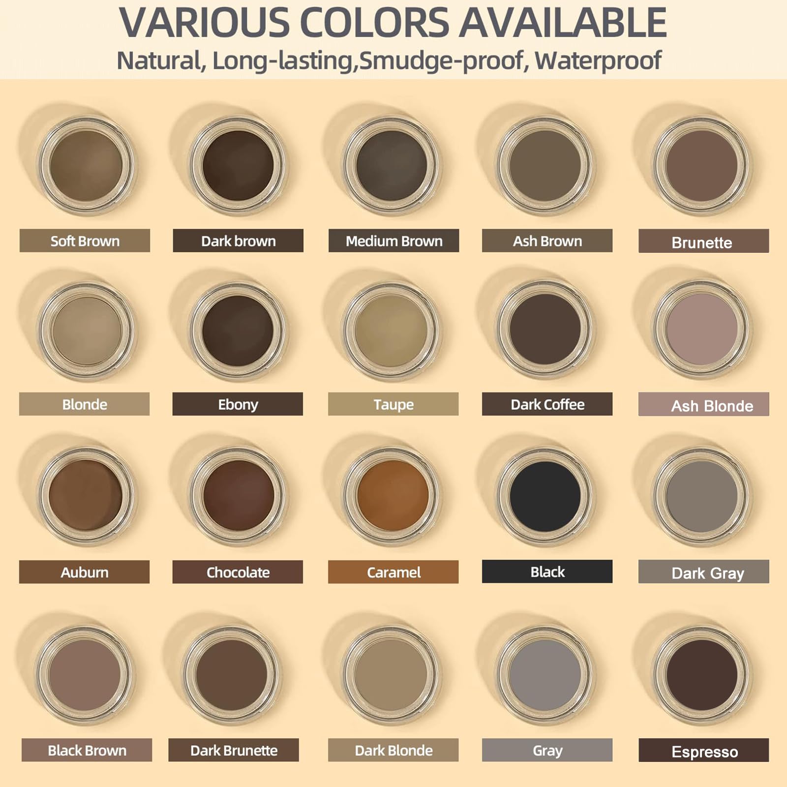 LAVONE brow dip delivers long-lasting, smudge-proof color.