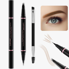 LAVONE lapiz cejas 2 en 1, crea trazos naturales.