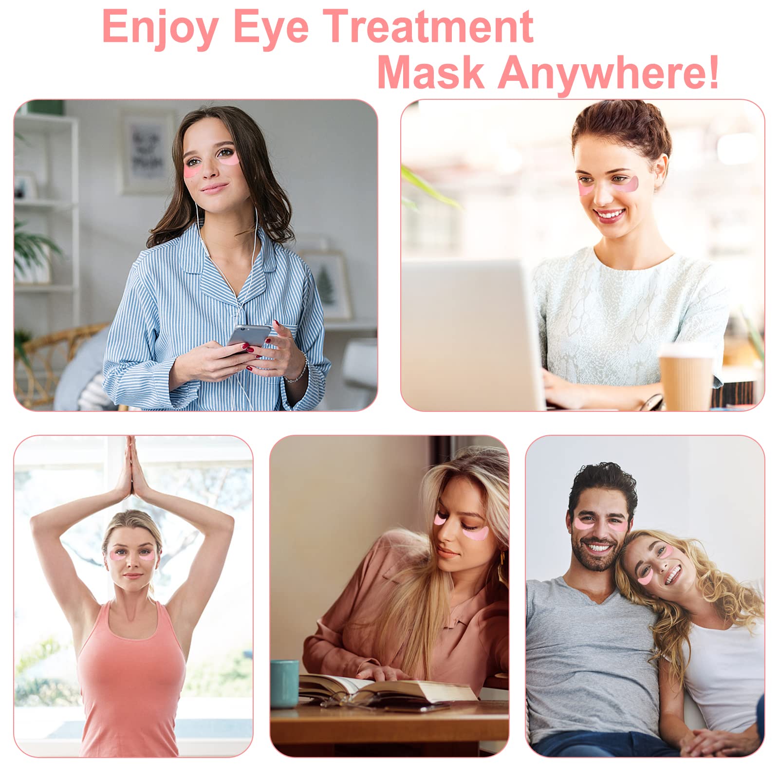 Mujer aplicando parche ocular LAVONE Rosa para comodidad