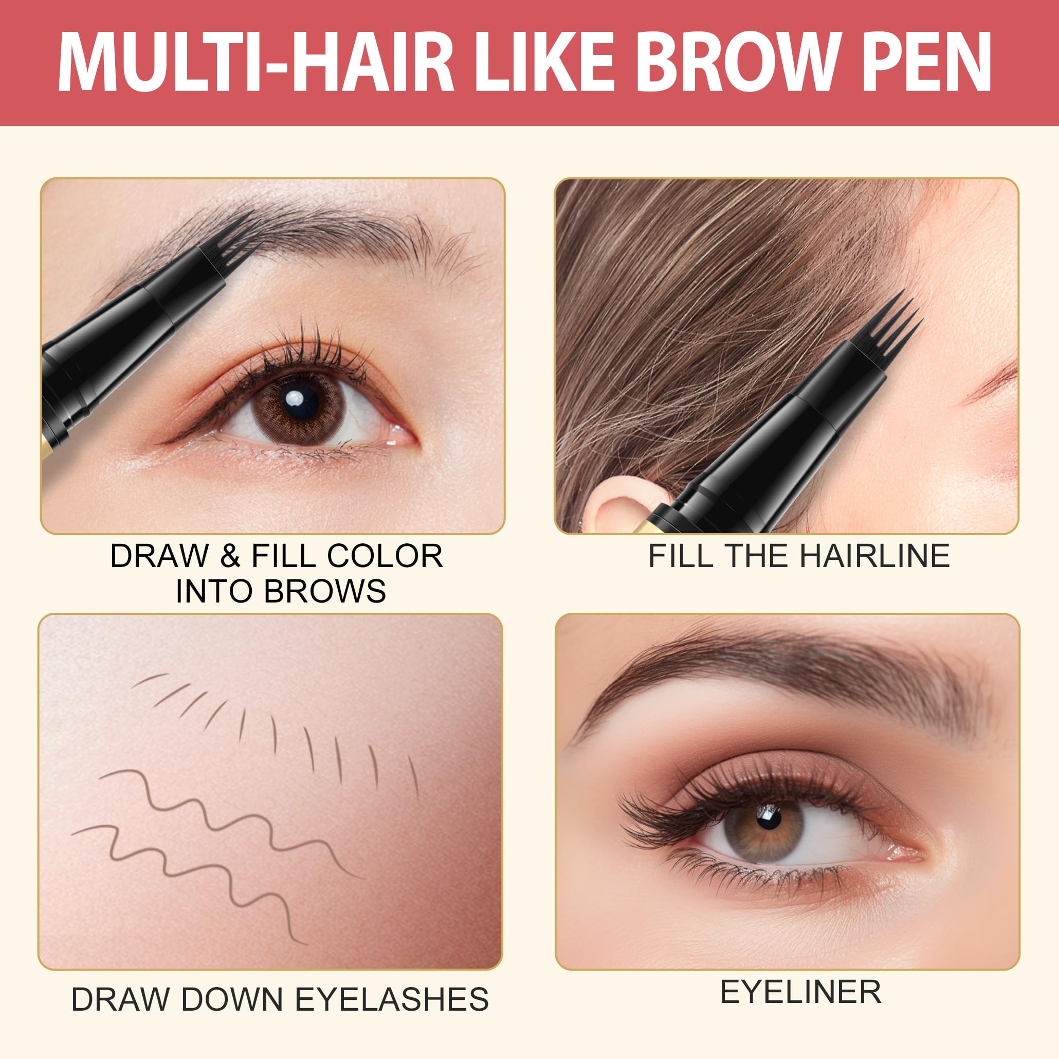 LAVONE Natural full-brow strokes create fuller-looking brows.