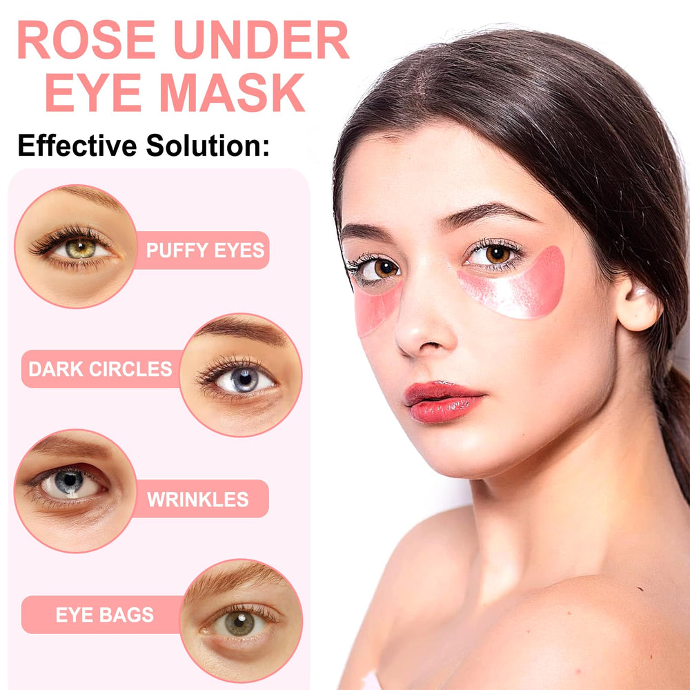 Aplicación de parches para ojos LAVONE Rosa durante ritual de cuidado