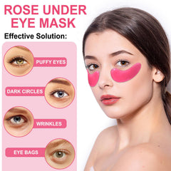Parches oculares LAVONE rosas, textura hidratante para una mirada más fresca.