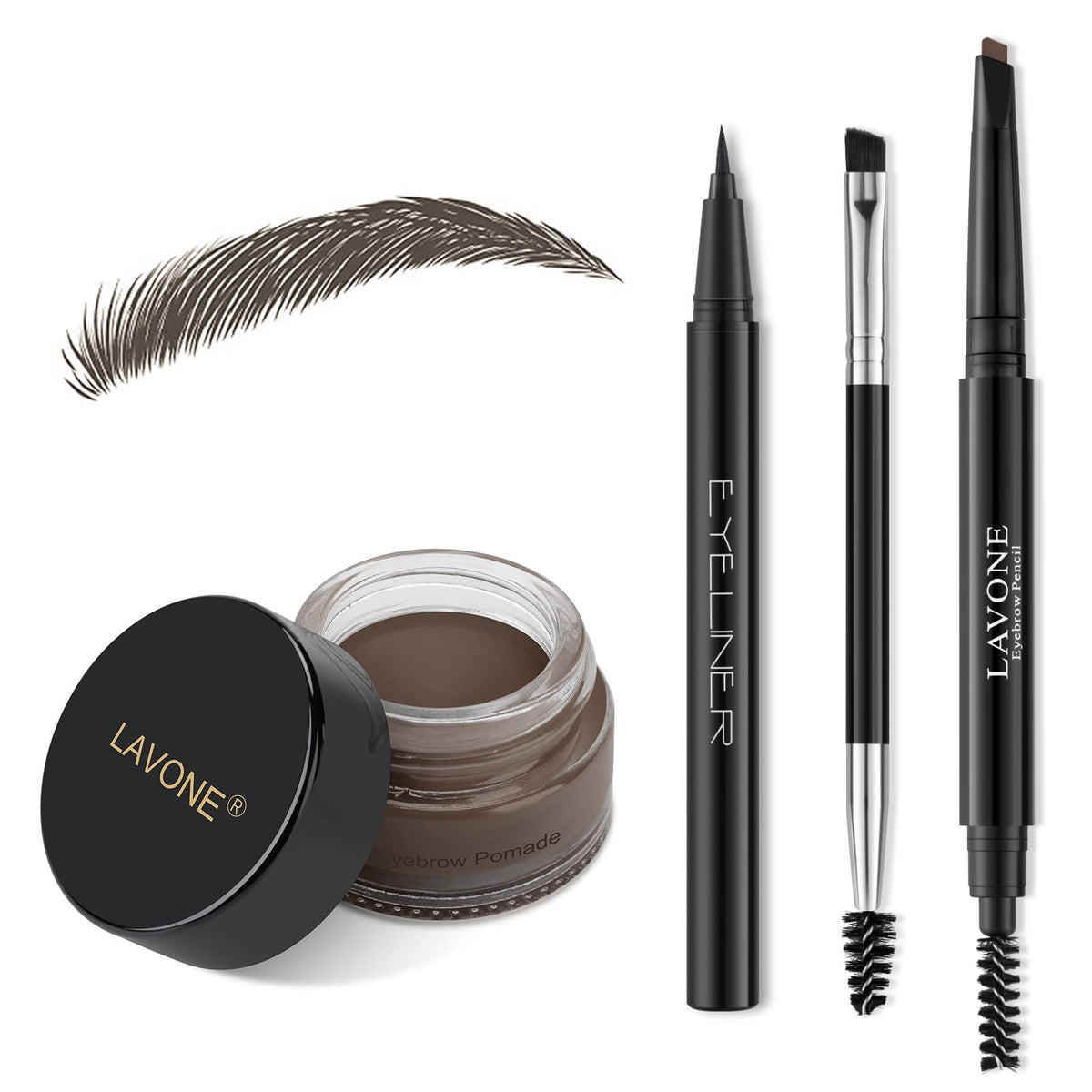 LAVONE pomada cejas negro-marrón para definición de larga duración