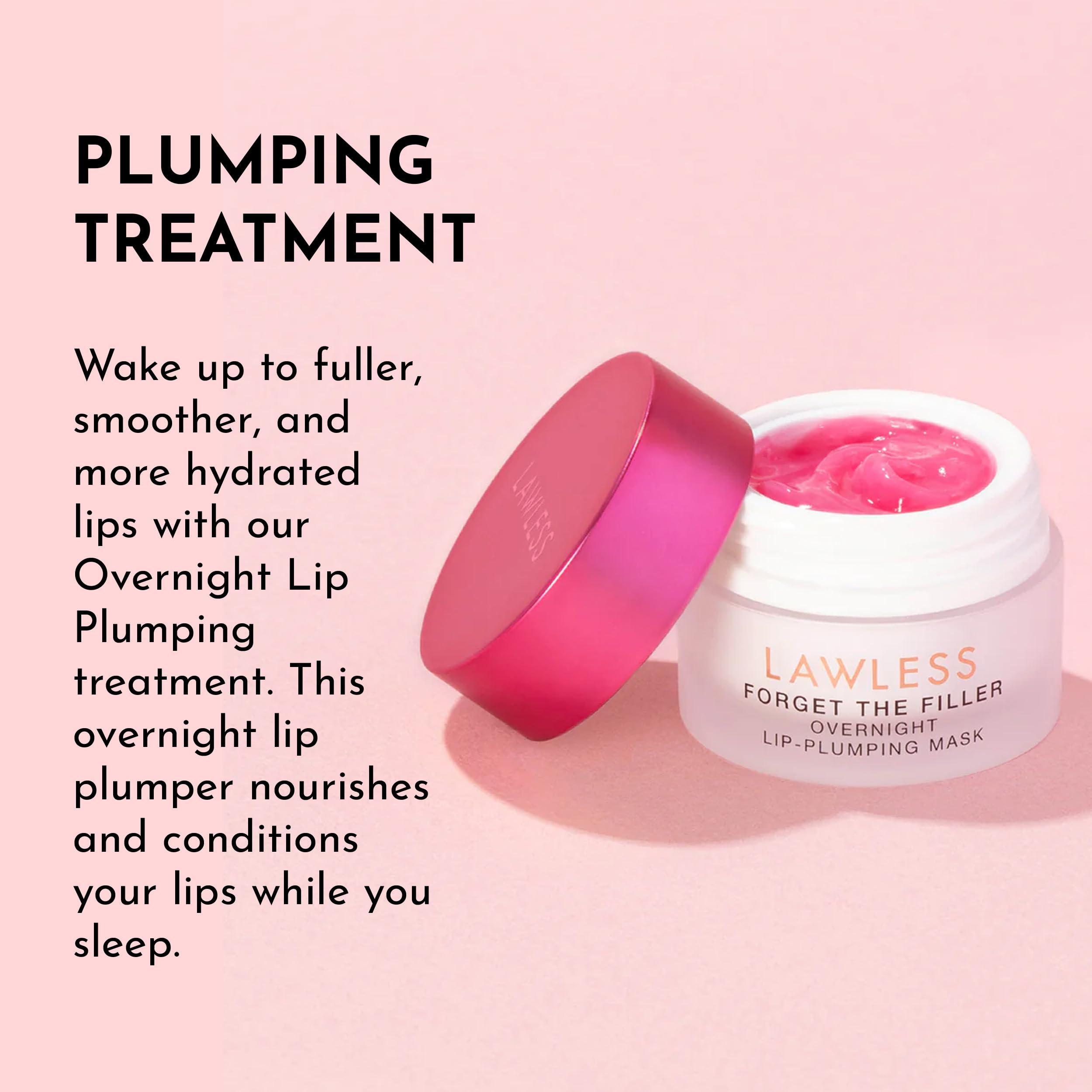 Envase de 8 g de la mascarilla labial de Lawless para uso doméstico.