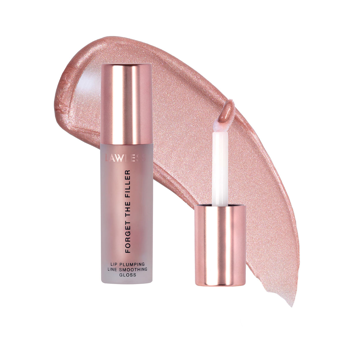 Lawless Forget the Filler Candy Sky gloss tube showing glossy finish and conditioning care