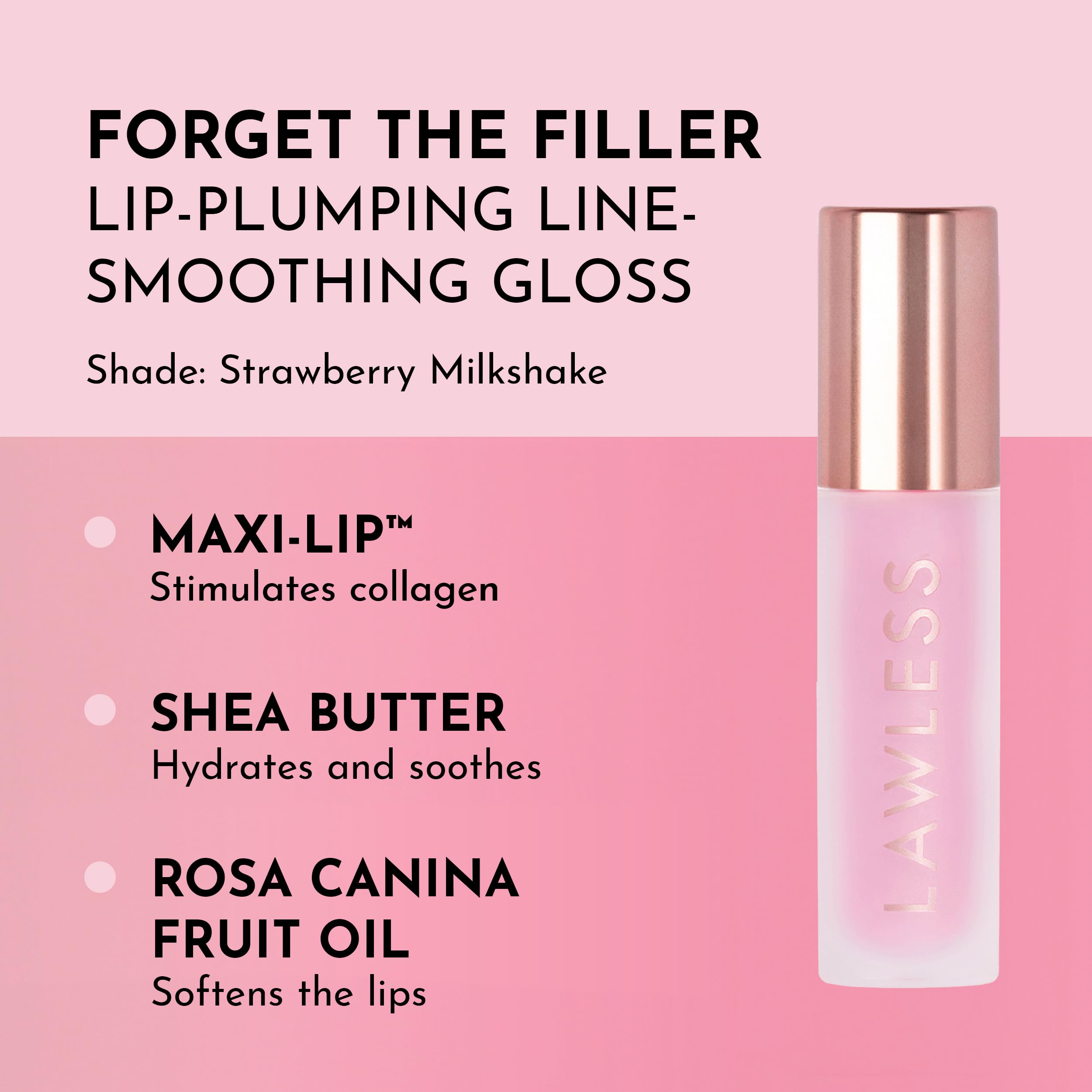Lawless Forget the Filler gloss applicator applying a precise, smooth lip coating