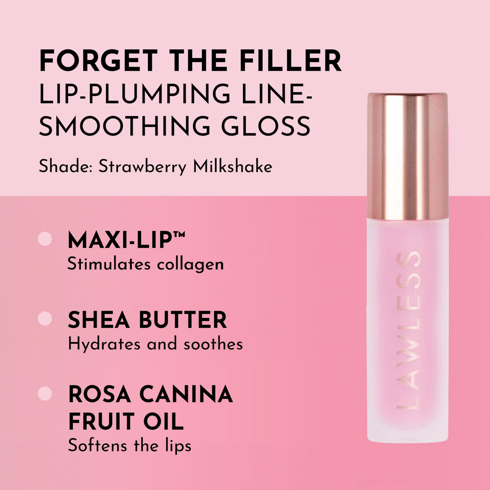 Lawless Forget the Filler gloss applicator applying a precise, smooth lip coating
