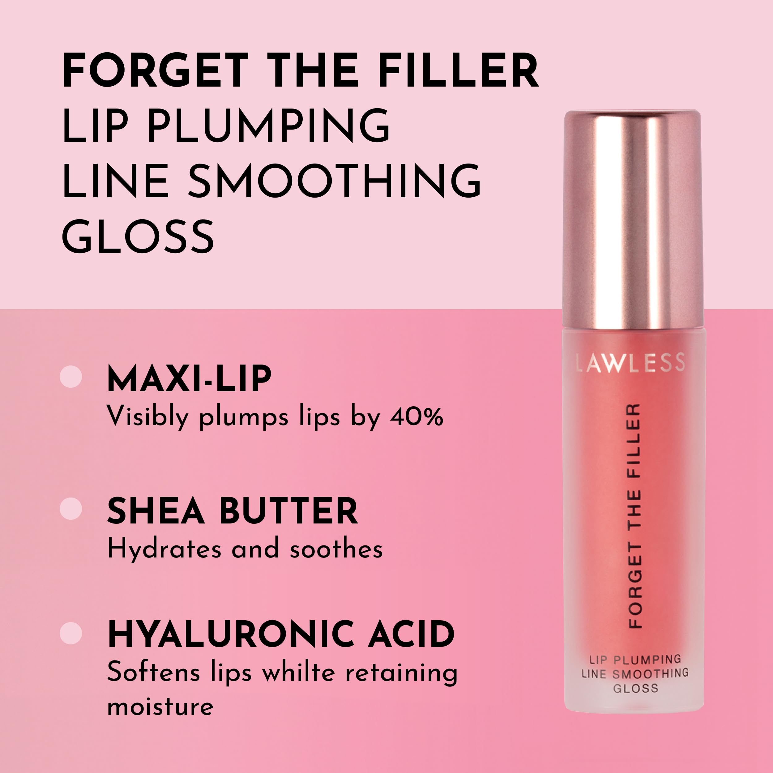 Applying Lawless Forget the Filler gloss Cherry Vanilla with plush applicator
