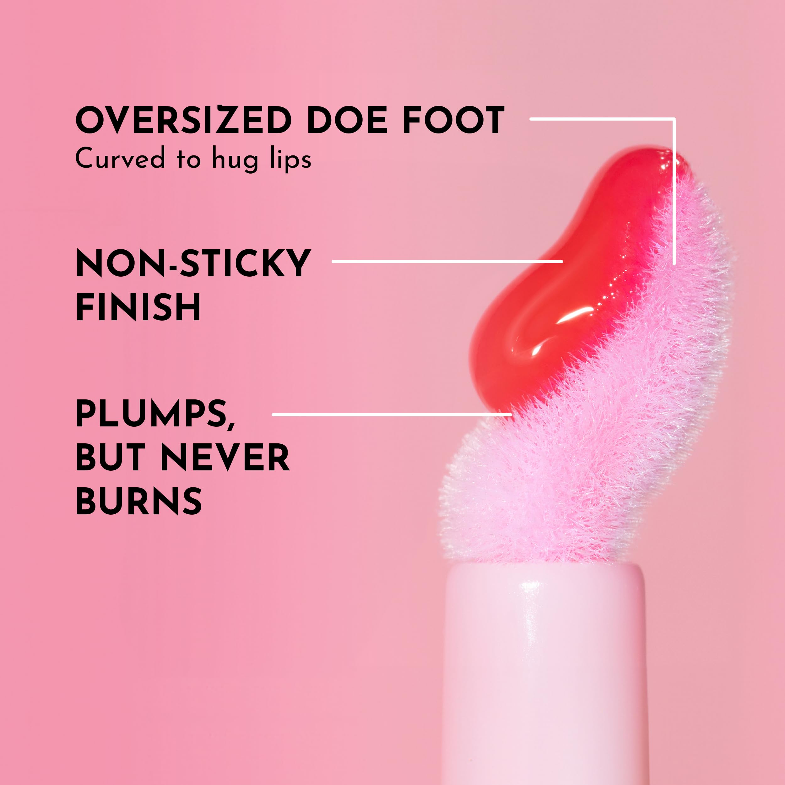 Close-up of Cherry Vanilla shade showing glossy texture of Lawless lip gloss
