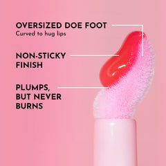 Close-up of Cherry Vanilla shade showing glossy texture of Lawless lip gloss