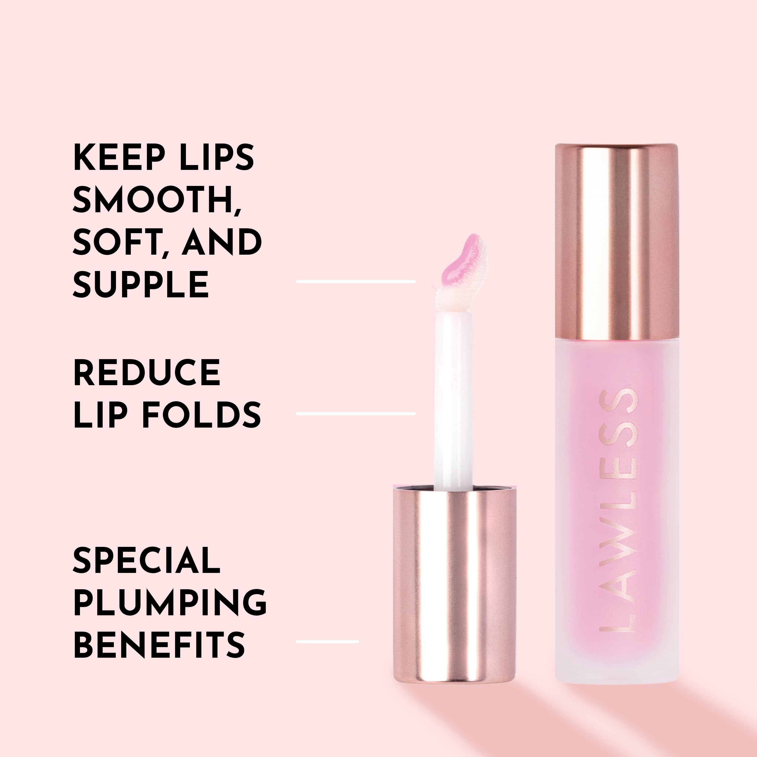 Lawless Forget the Filler gloss cream swirl shows creamy texture and comfortable wear