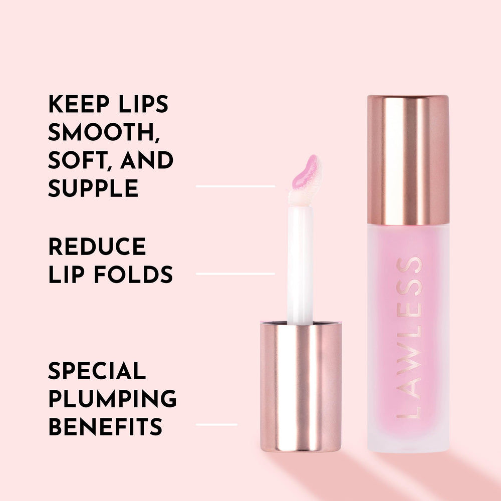 Lawless Forget the Filler gloss cream swirl shows creamy texture and comfortable wear