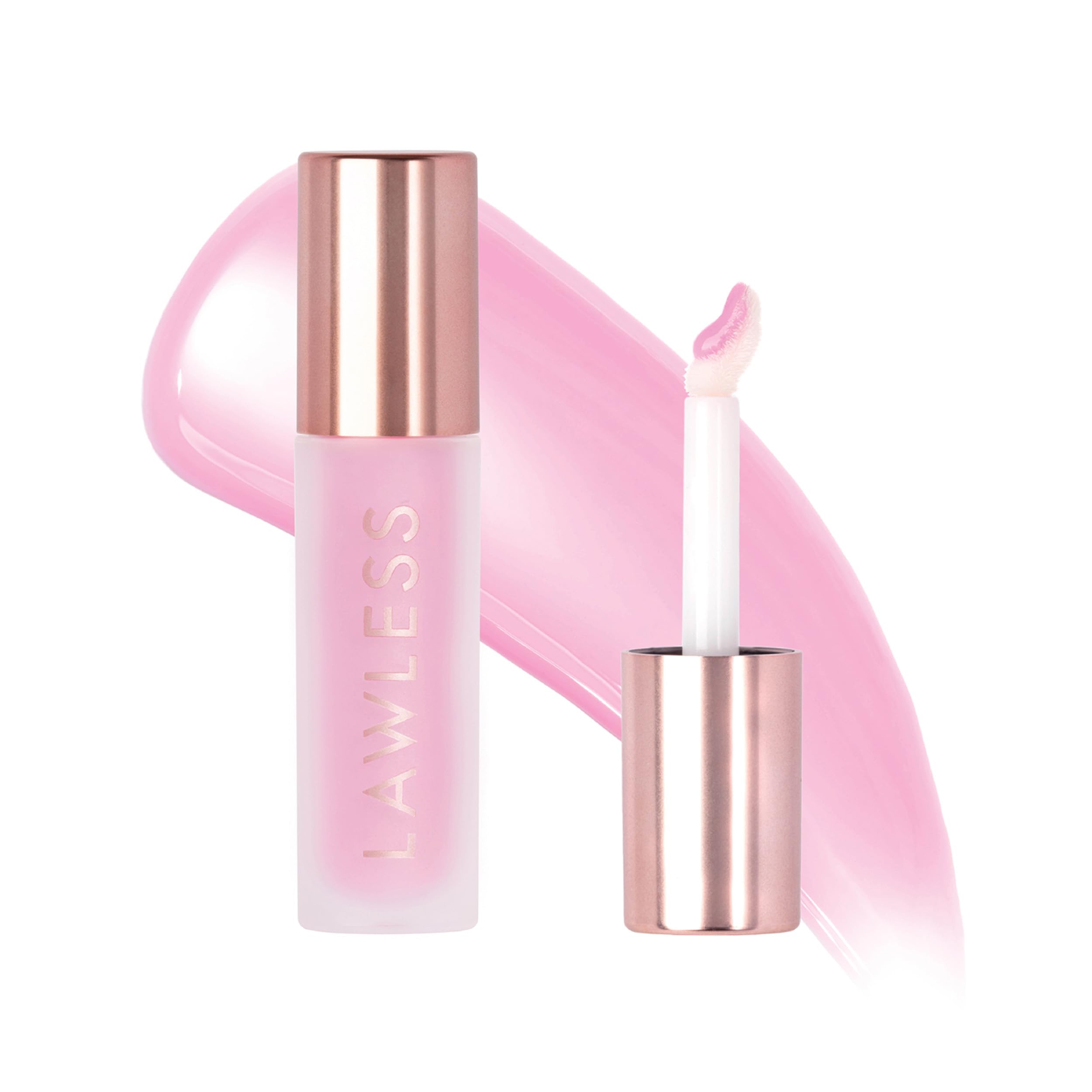 Lawless Forget the Filler gloss strawberry milkshake bottle adds radiant shine and plump potential