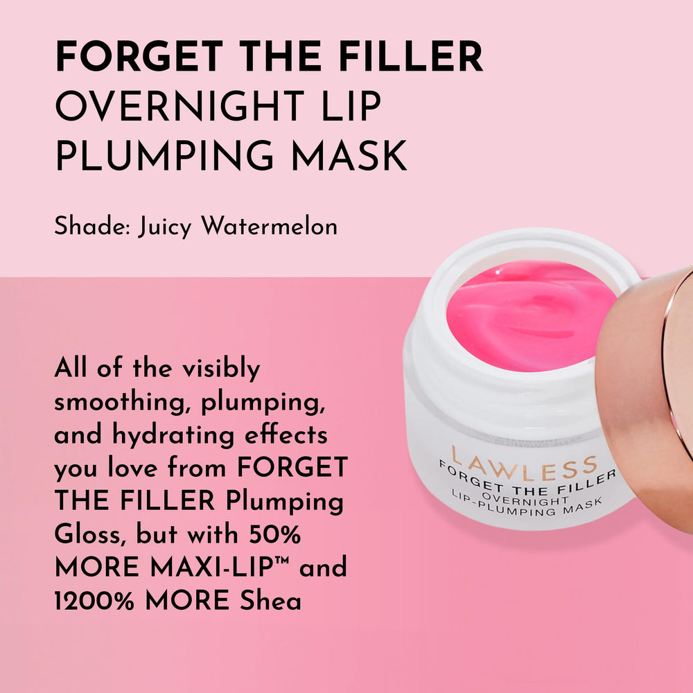 Lawless Forget The Filler, máscara labial nocturna para labios con efecto volumen e hidratación.