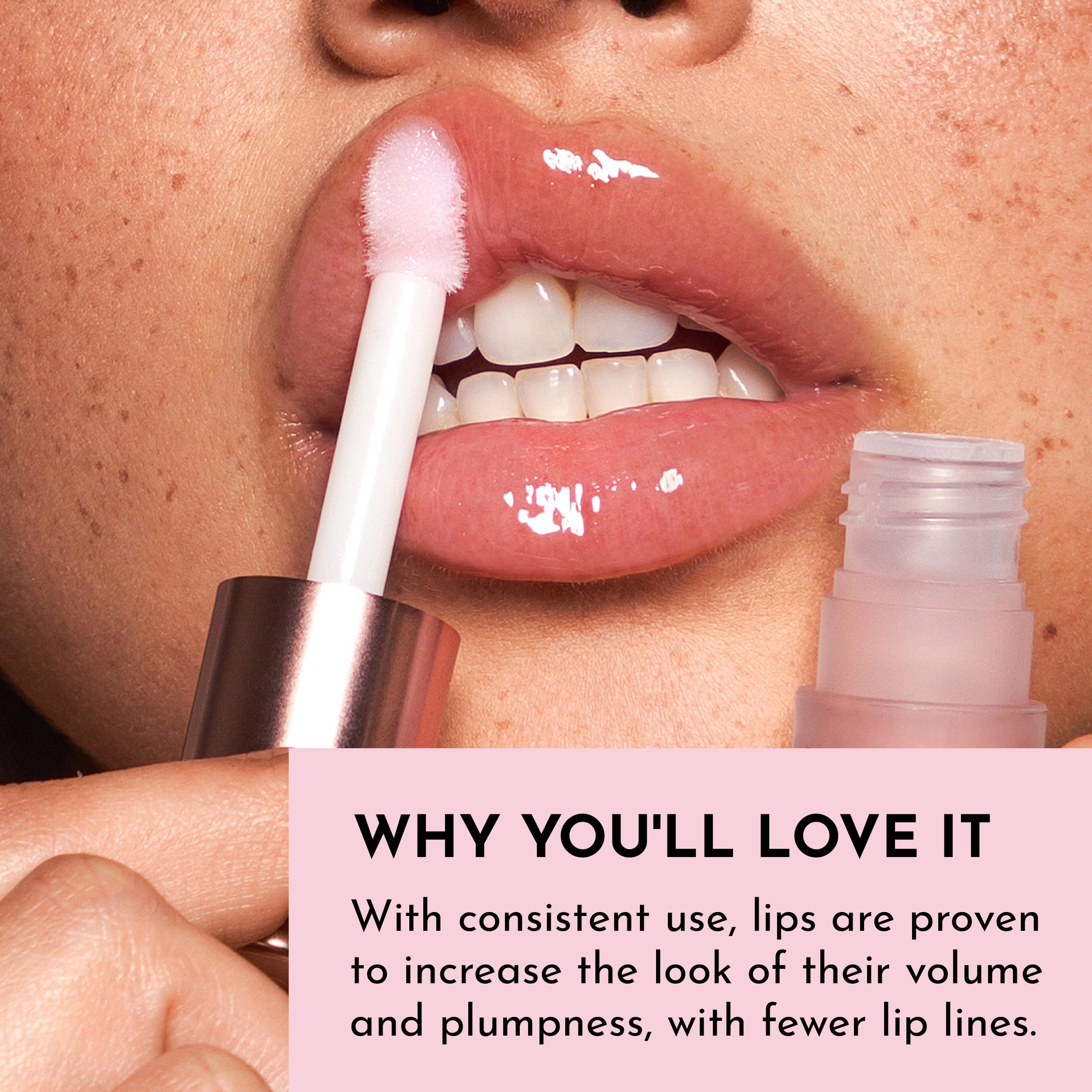 Lawless Forget The Filler Lip Plumper Line Gloss Rosy Outlook hydrates lips with shea