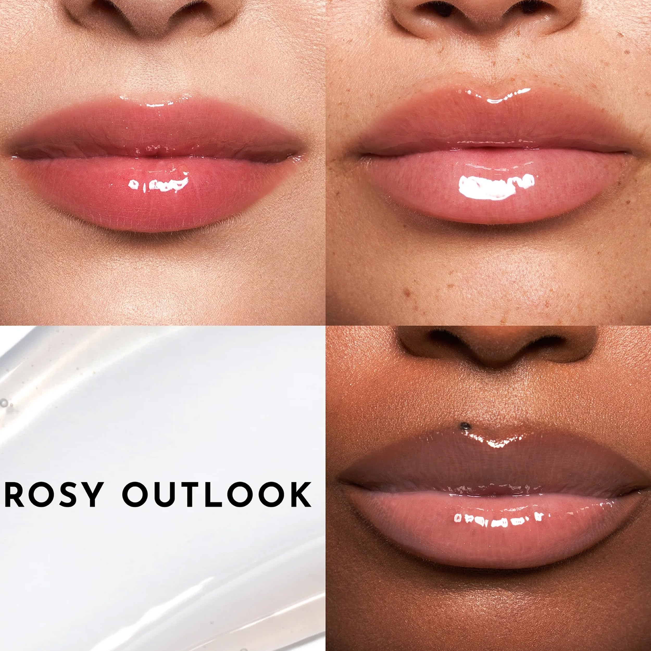 Lawless Forget The Filler Lip Plumper Line Gloss Rosy Outlook rosehip oil nourishes lips