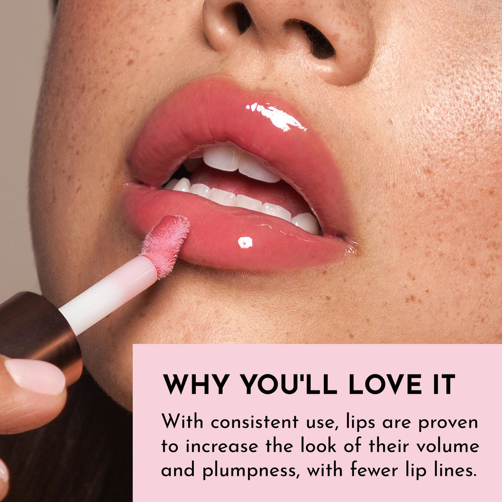 Lawless Forget The Filler lip plumper gloss close-up sheen highlighting the glass-like shine.