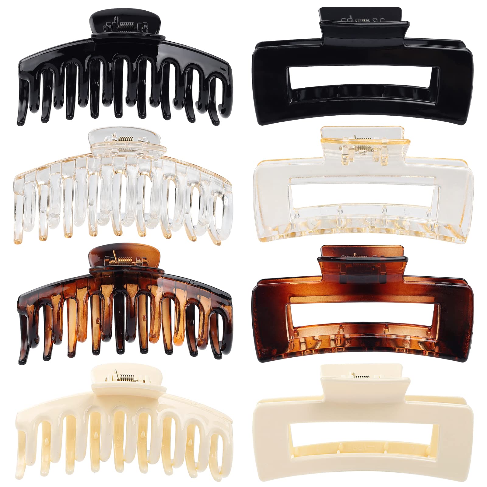 LAXIZAR rectangular hair clip in black with strong grip for secure hold