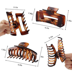 LAXIZAR rectangular hair clip in brown with versatile color matching outfits