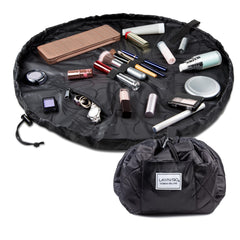 Lay-n-Go Cosmo bag laid flat for quick makeup access during travel