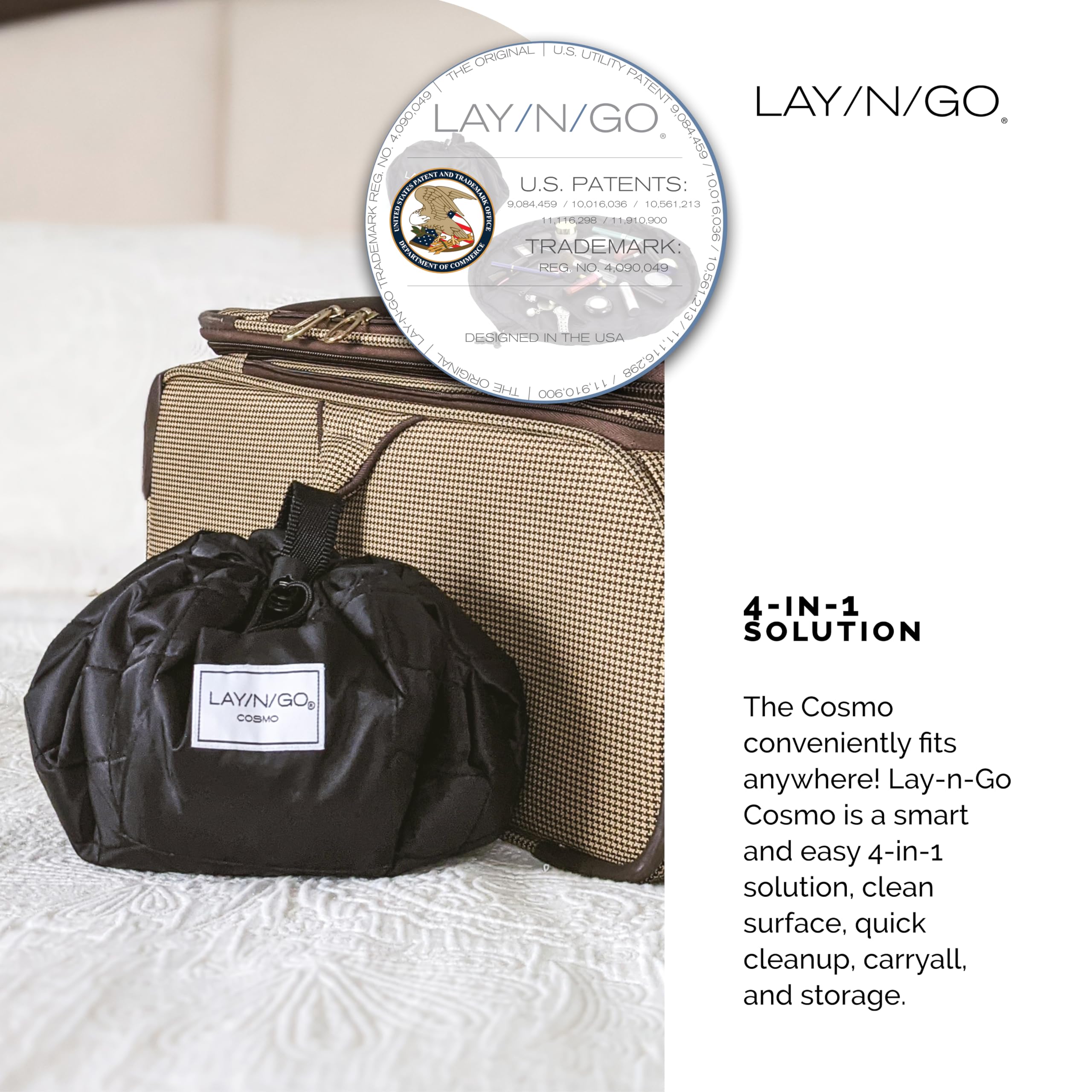 Cosmo bag demonstrates travel-friendly organization on the go