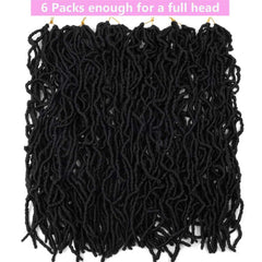 Layashow distressed locs synthetic hair closeup, durable fibers.